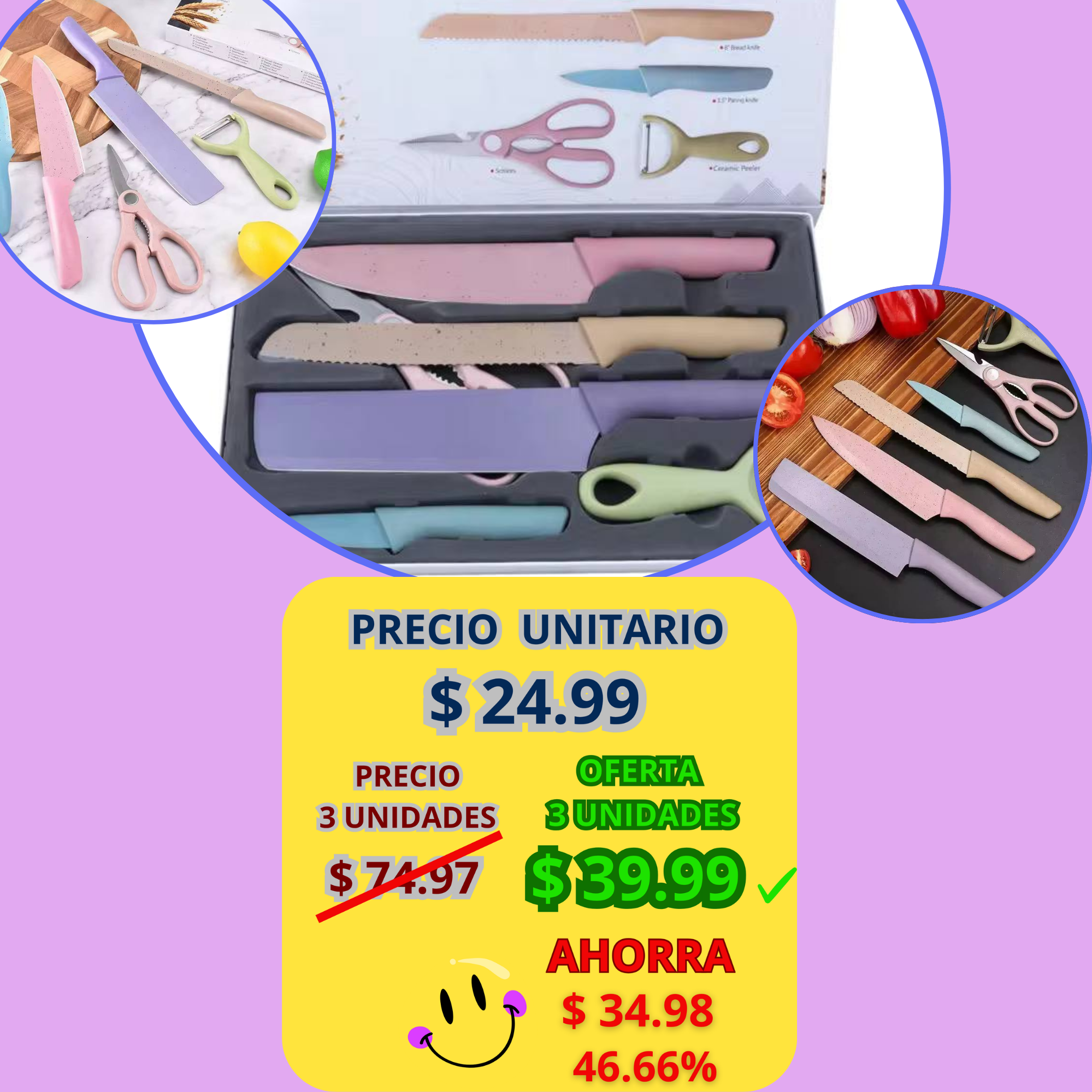 Juego de Cuchillos de 6 Piezas