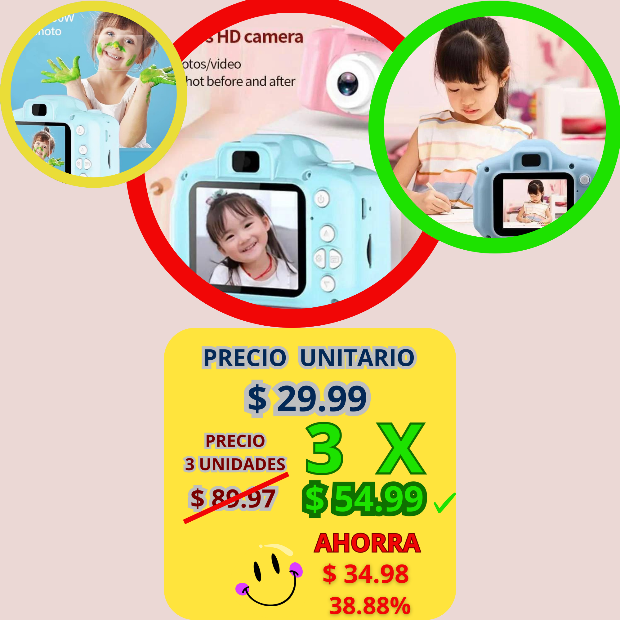 Mini Camara Digital HD para Niños