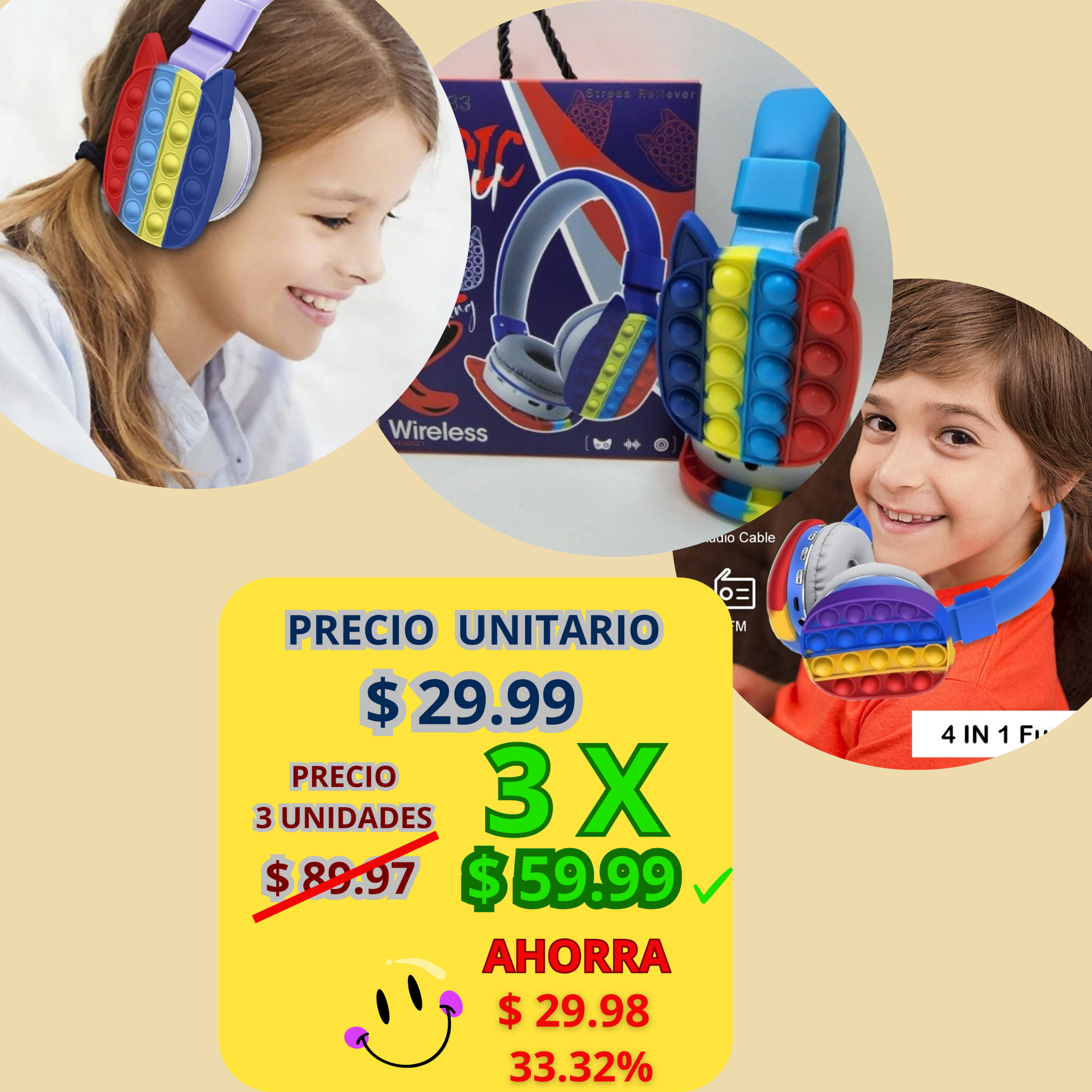 Auriculares Inalámbricos Pop It