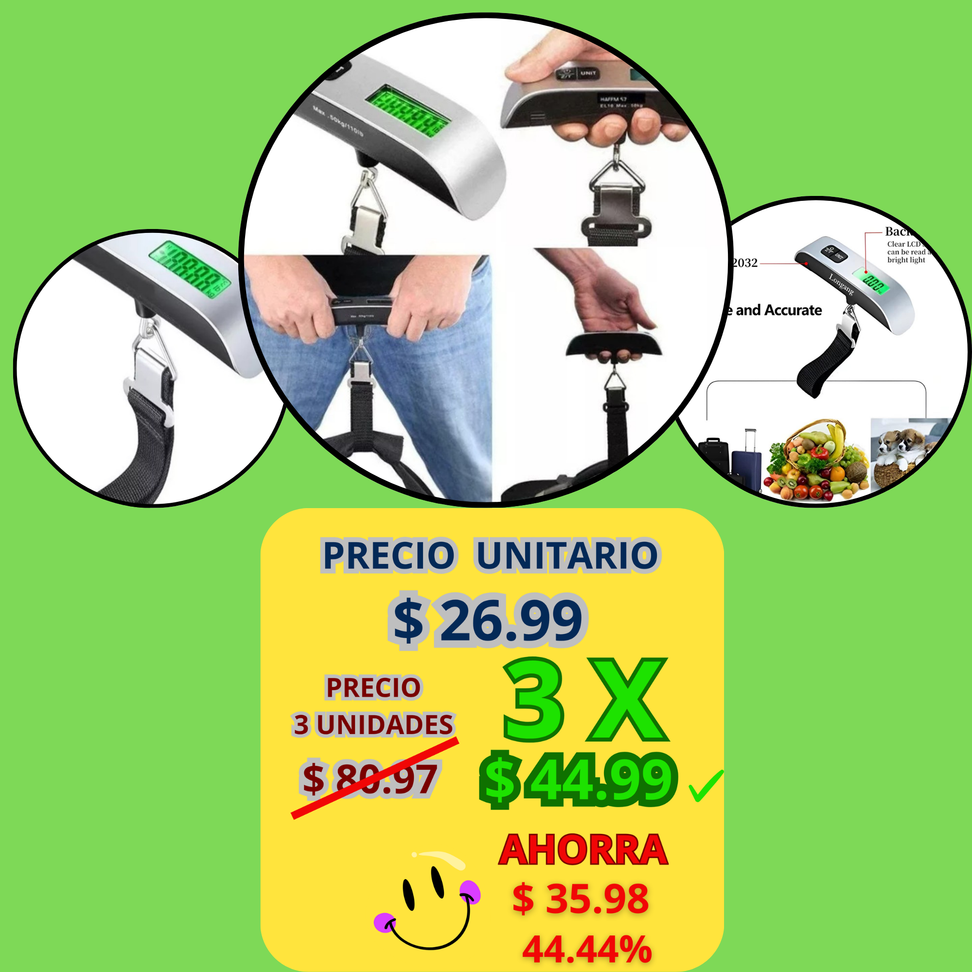 Báscula Digital Alta Precisión Portátil