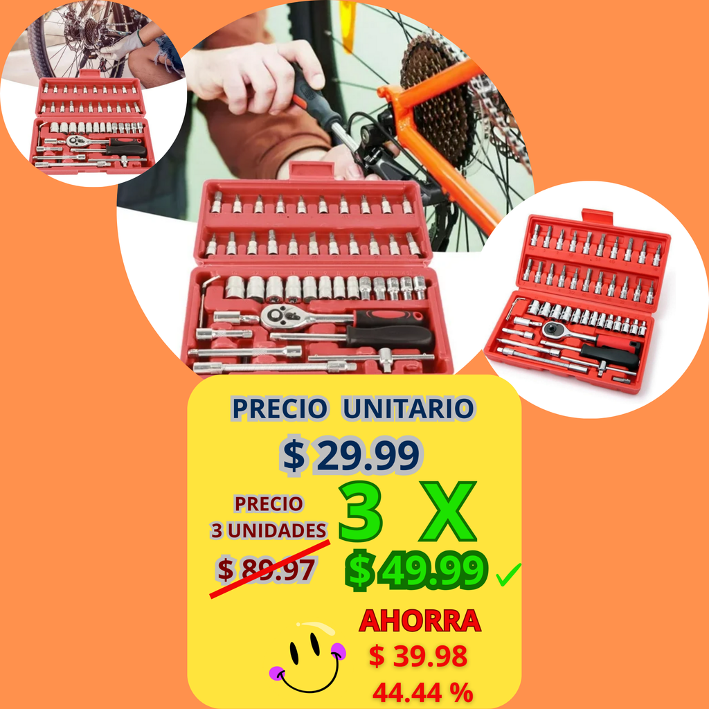Kit de Herramientas Mecánicas 46 Piezas