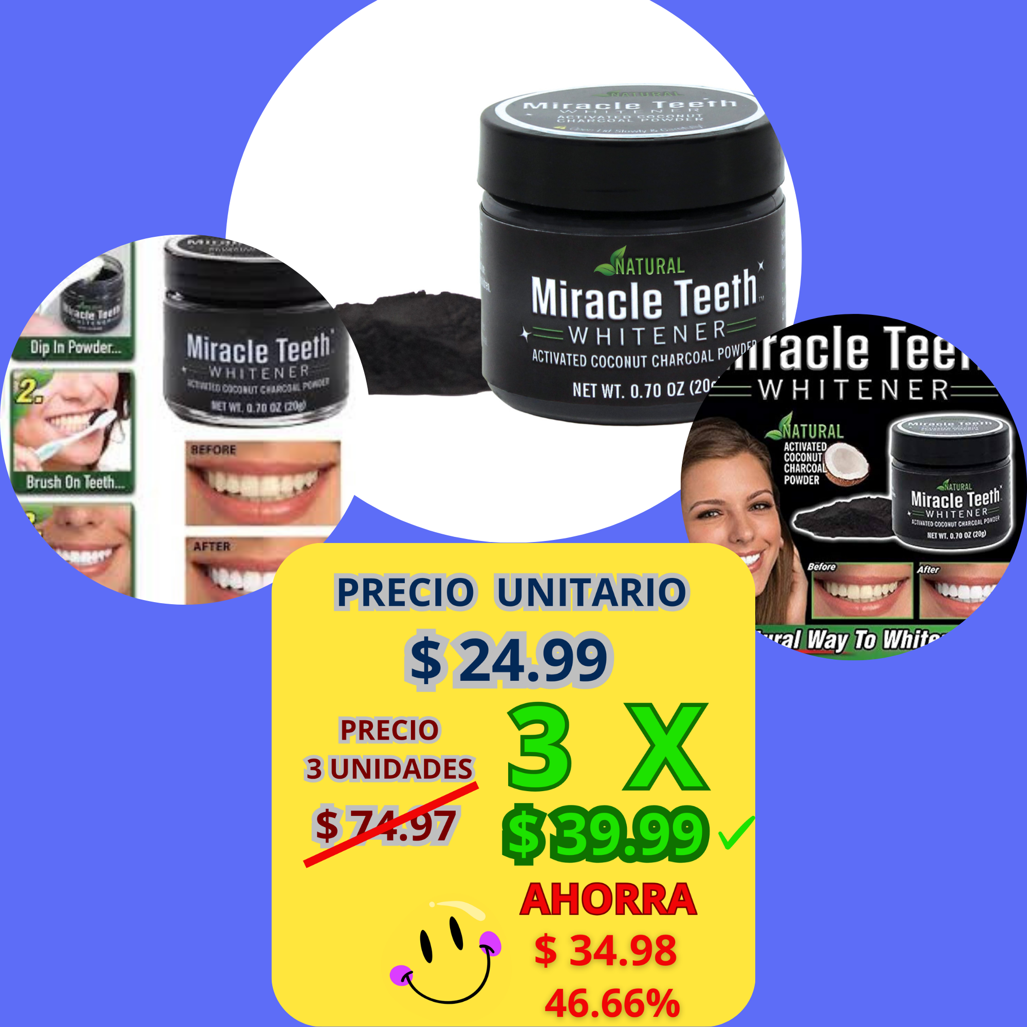 Blanqueador de Dientes - Carbón Activo