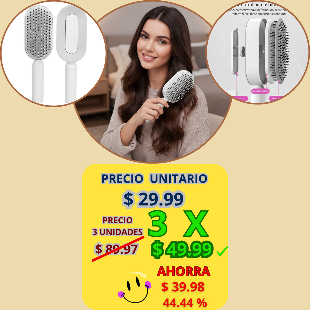 Peine Masajeador Auto Limpiante