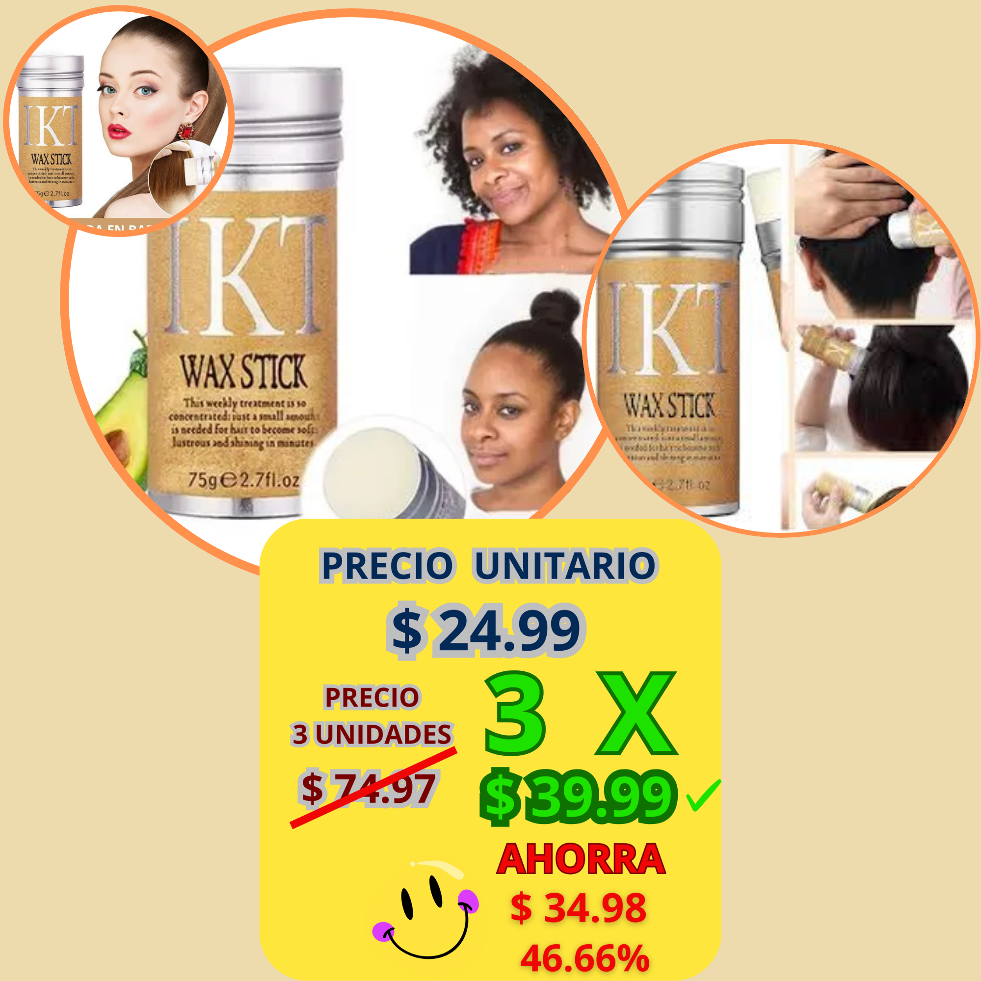 Cera en Barra para Peinado Cabello