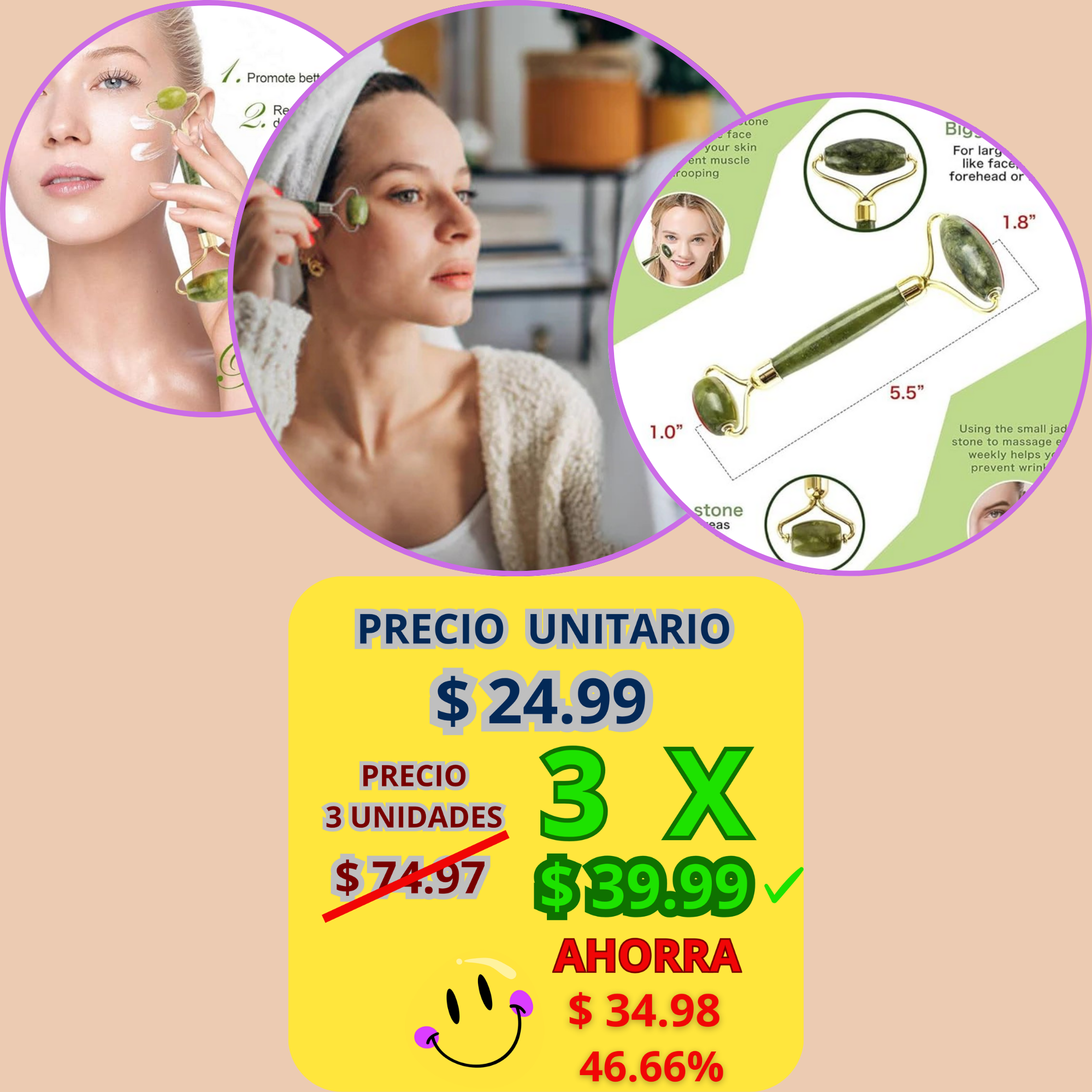 Rodillo de Jade, Masajeador Facial