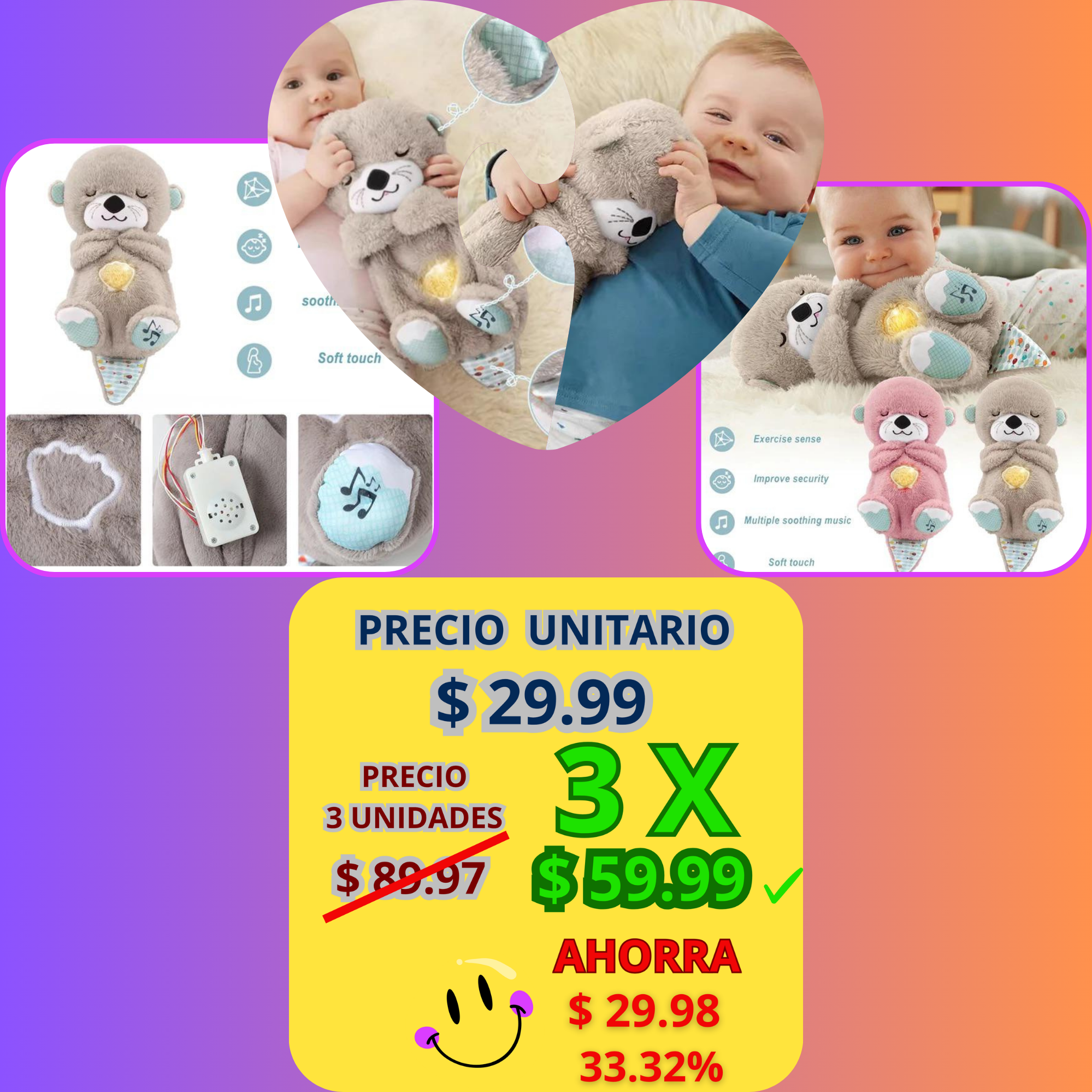 Peluche Musical Nutria Animal