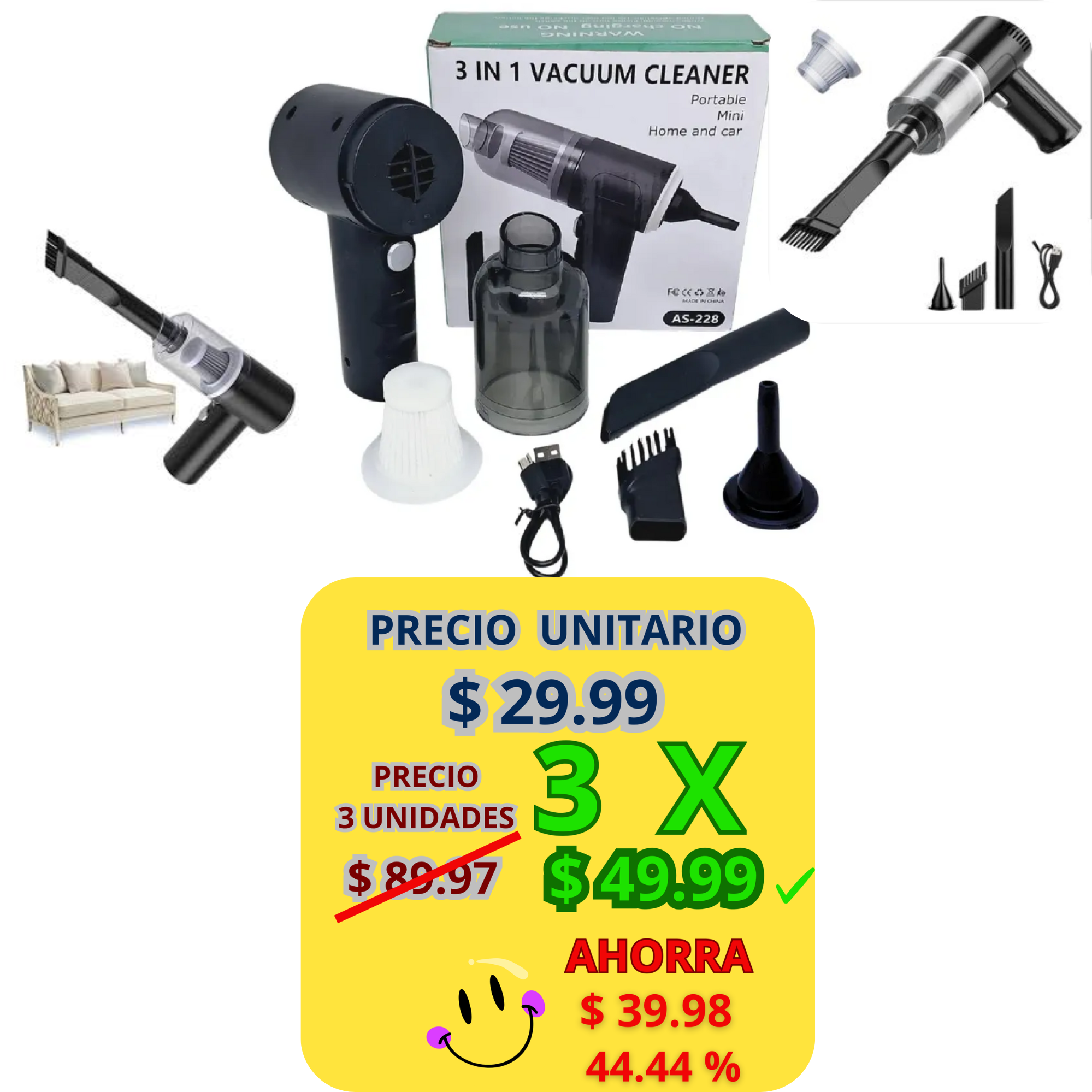 Aspiradora 3 en 1 Inalámbrica