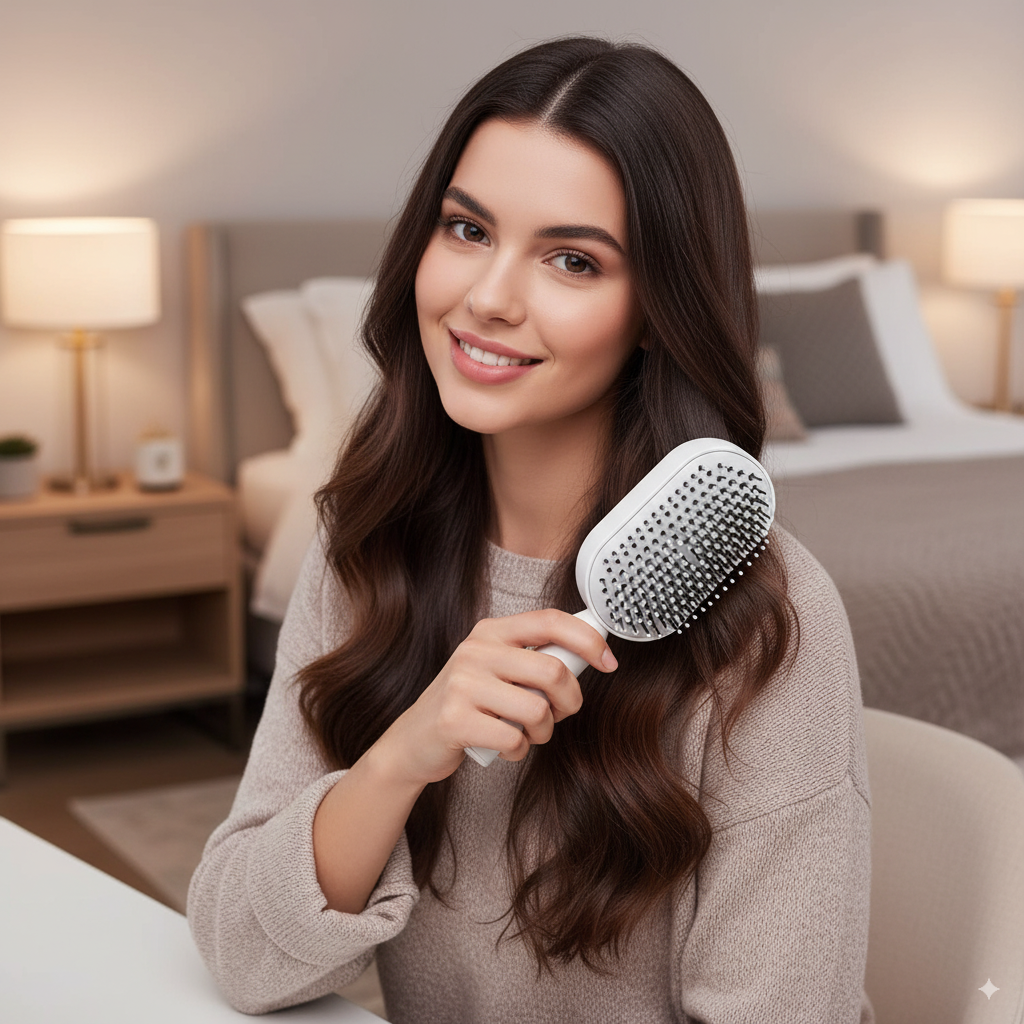 Peine Masajeador Auto Limpiante